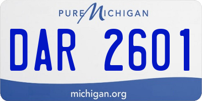 MI license plate DAR2601