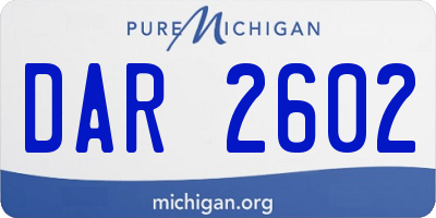 MI license plate DAR2602