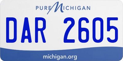 MI license plate DAR2605