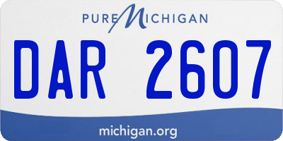 MI license plate DAR2607