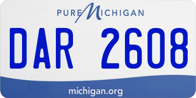 MI license plate DAR2608