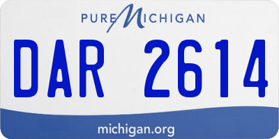 MI license plate DAR2614