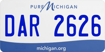 MI license plate DAR2626