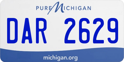 MI license plate DAR2629