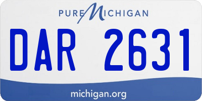 MI license plate DAR2631
