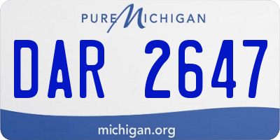 MI license plate DAR2647