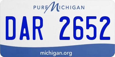 MI license plate DAR2652