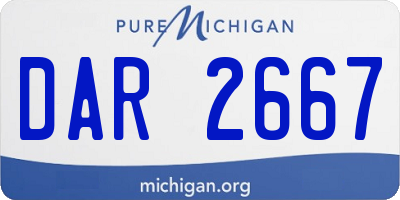 MI license plate DAR2667