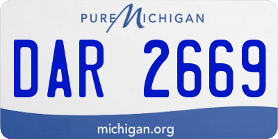 MI license plate DAR2669