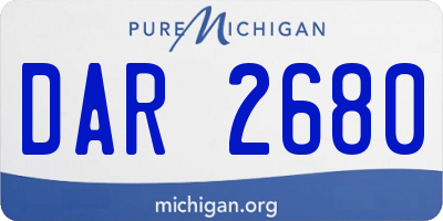MI license plate DAR2680