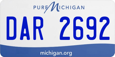 MI license plate DAR2692