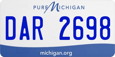 MI license plate DAR2698
