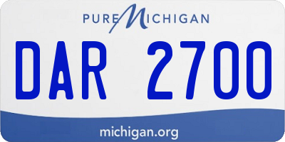 MI license plate DAR2700