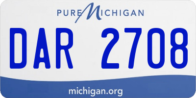MI license plate DAR2708