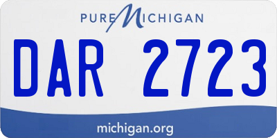 MI license plate DAR2723