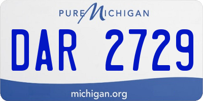 MI license plate DAR2729
