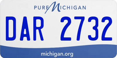 MI license plate DAR2732