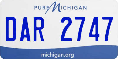 MI license plate DAR2747