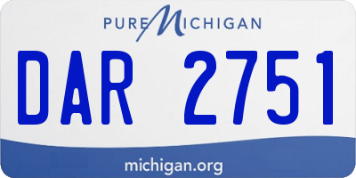 MI license plate DAR2751