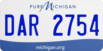 MI license plate DAR2754