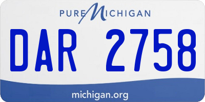 MI license plate DAR2758