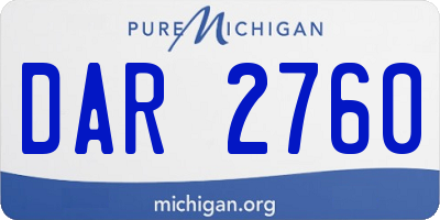 MI license plate DAR2760