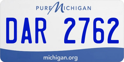 MI license plate DAR2762