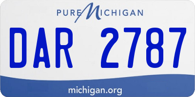 MI license plate DAR2787