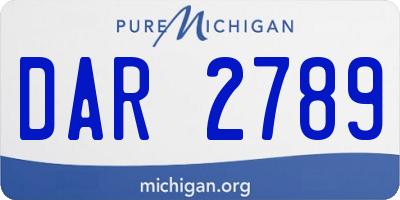 MI license plate DAR2789