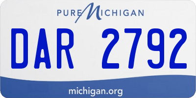 MI license plate DAR2792