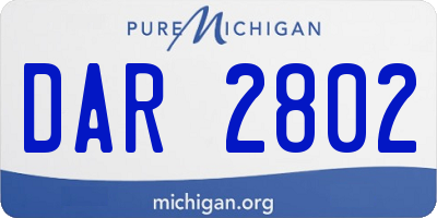 MI license plate DAR2802