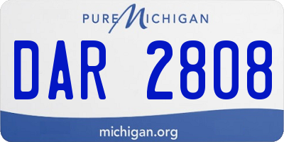 MI license plate DAR2808