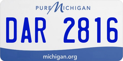 MI license plate DAR2816