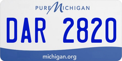 MI license plate DAR2820