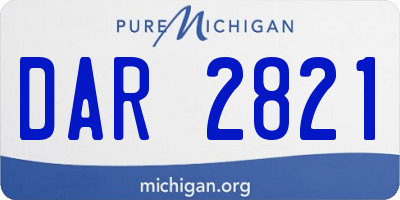 MI license plate DAR2821