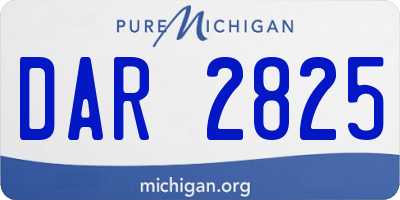 MI license plate DAR2825