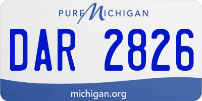 MI license plate DAR2826