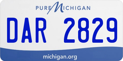 MI license plate DAR2829