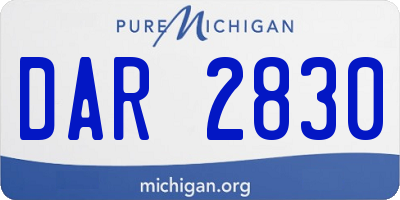 MI license plate DAR2830