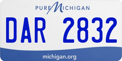 MI license plate DAR2832