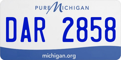 MI license plate DAR2858
