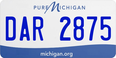 MI license plate DAR2875
