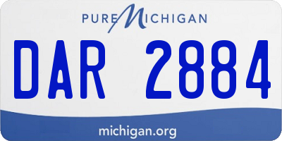 MI license plate DAR2884