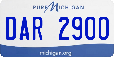 MI license plate DAR2900