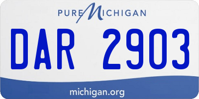 MI license plate DAR2903