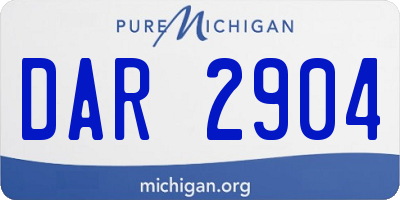 MI license plate DAR2904