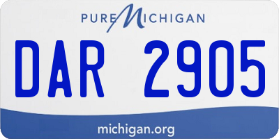 MI license plate DAR2905
