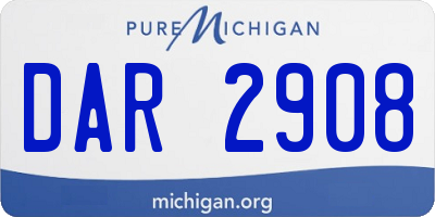 MI license plate DAR2908