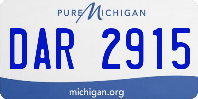 MI license plate DAR2915