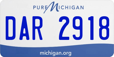 MI license plate DAR2918